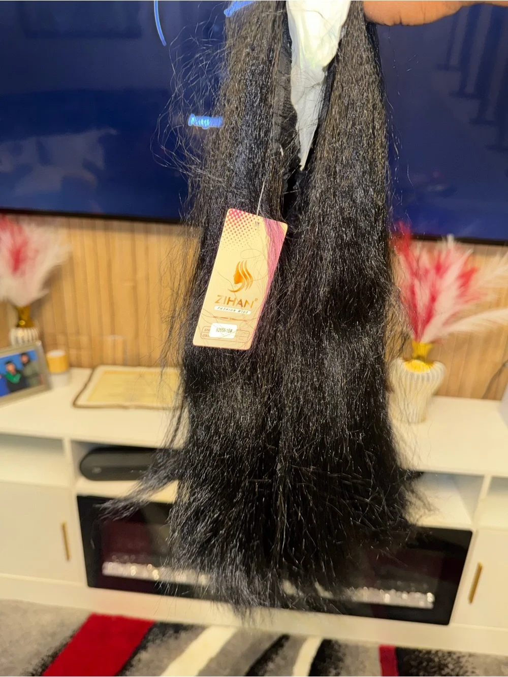 Sleek Black Lace Front Wig with Defined Center Part